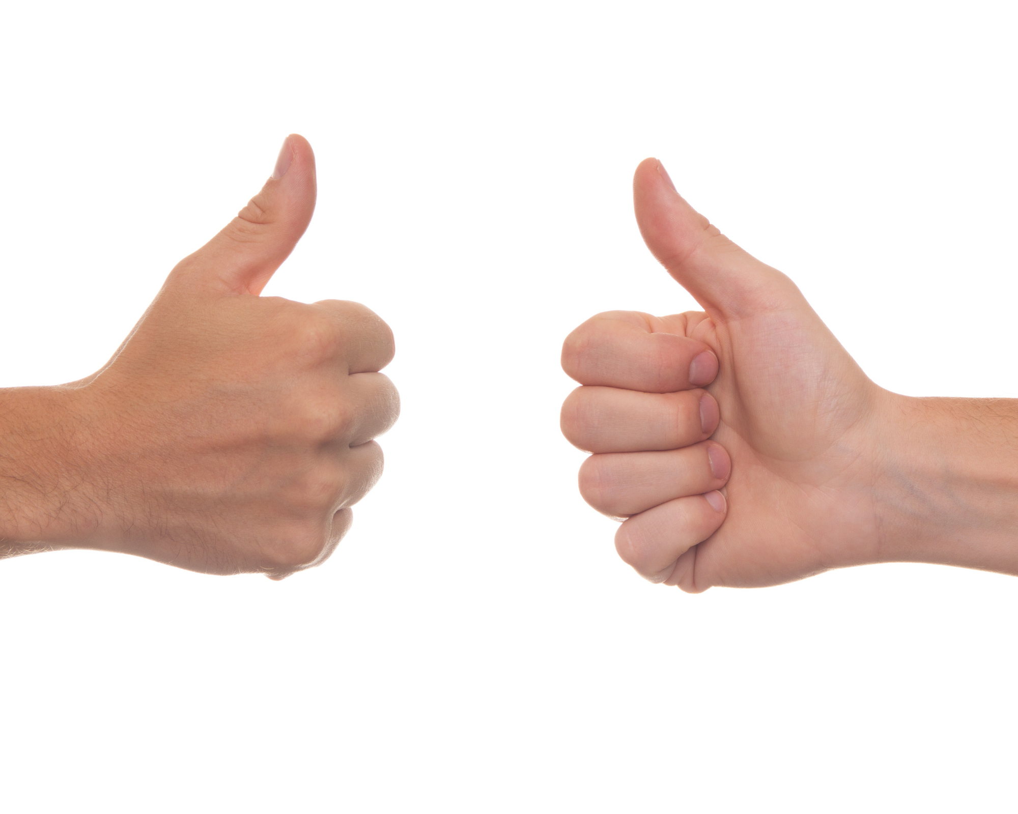 Understanding Two hands with thumbs up depicting the importance of seeking feedback from your clients in their customer journey